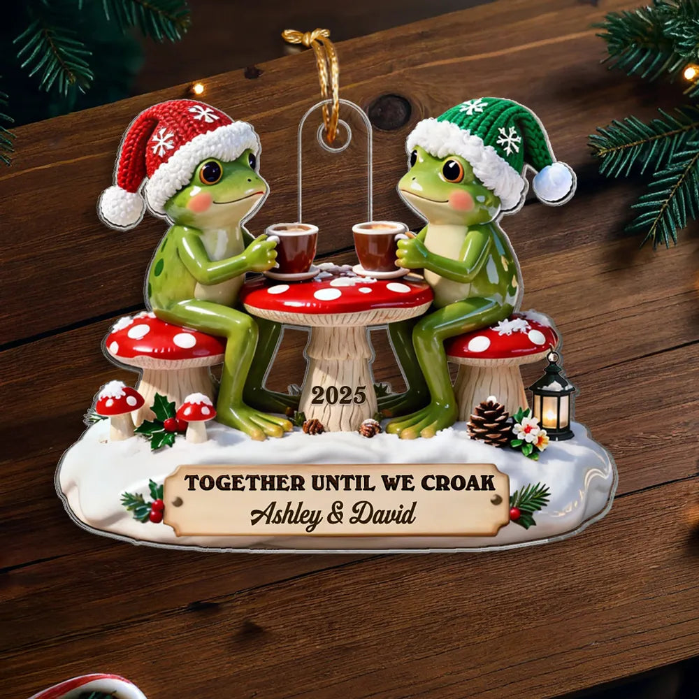 Custom Frog Couple Christmas Ornament - Personalized Holiday Gift for Couples Ornament MagicInPrints
