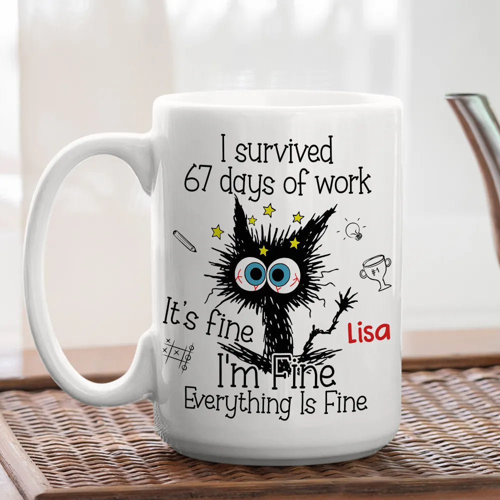 Custom Funny Cat Mug for Office Workers - Work Stress Relief Gift Cup MagicInPrints