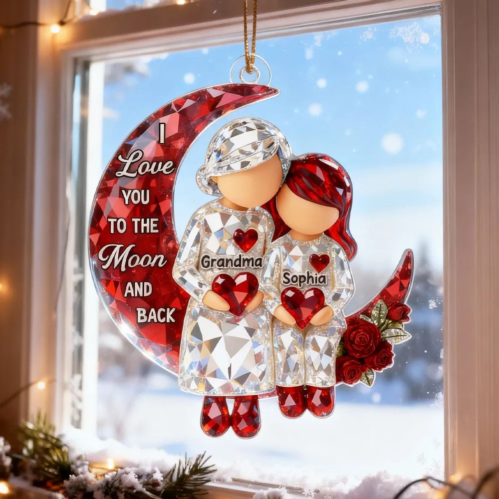 Personalized Crystal Ornament for Grandma and Grandchild - Sentimental Gift for Family Love Ornament MagicInPrints