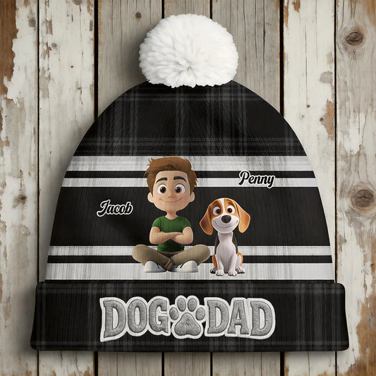 Personalized Dog Dad Beanie for Pet Lovers - Custom Name Winter Hat Hat MagicInPrints