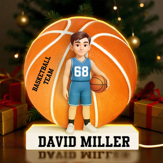 Personalized Basketball LED Night Light for Kids - Custom Name Gift Plaque MagicInPrints