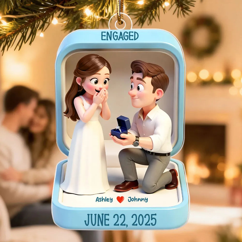 Personalized Engagement Ornament for Couples - Commemorate Special Moment Ornament MagicInPrints