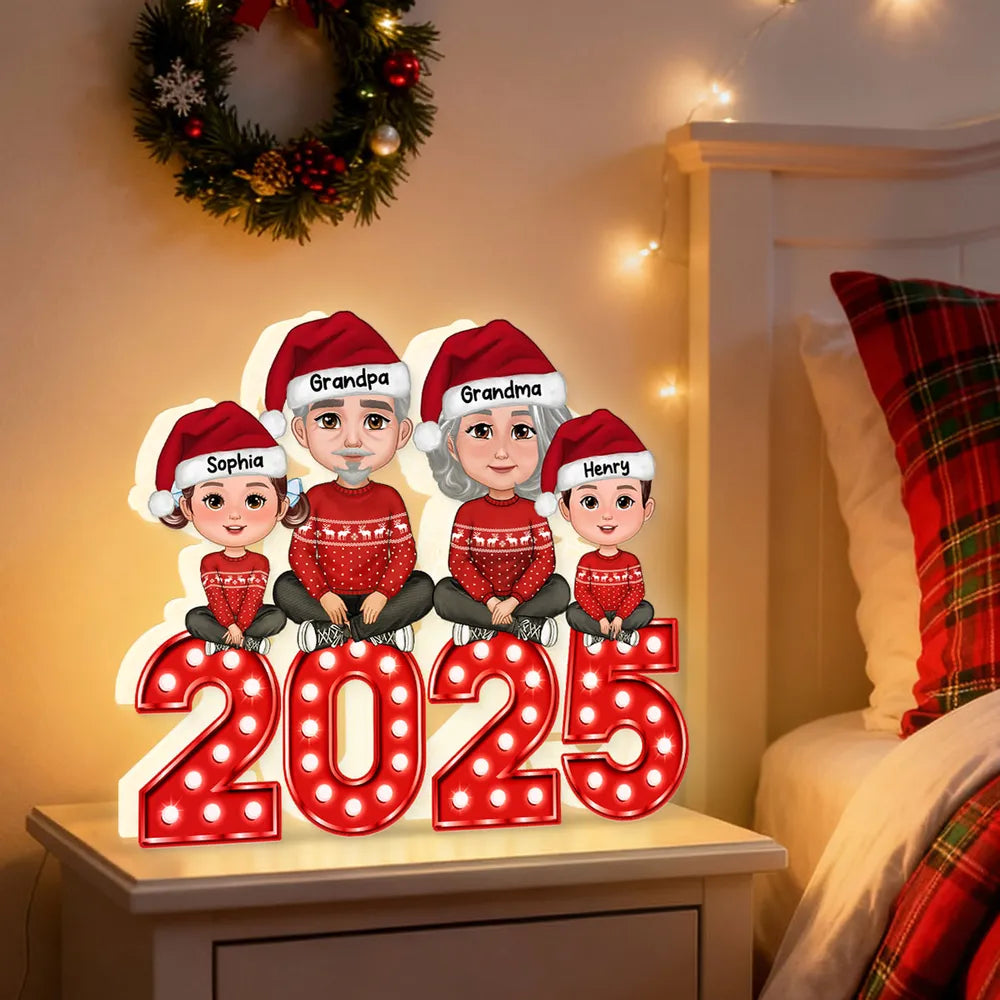 Personalized Family Christmas Table Decoration 2025 - Festive Holiday Gift Plaque MagicInPrints