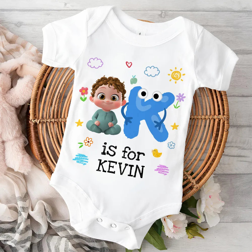Personalized Baby Onesie for Newborns - Cute Alphabet Design Cloth MagicInPrints
