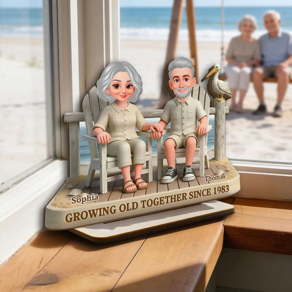 Custom Couple Figurine for Seniors - Anniversary Gift Keepsake Plaque MagicInPrints
