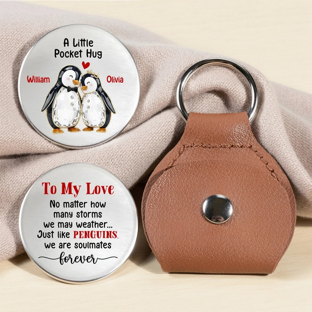Personalized Penguin Pocket Hug Keychain for Couples - Romantic Gift Keychain MagicInPrints