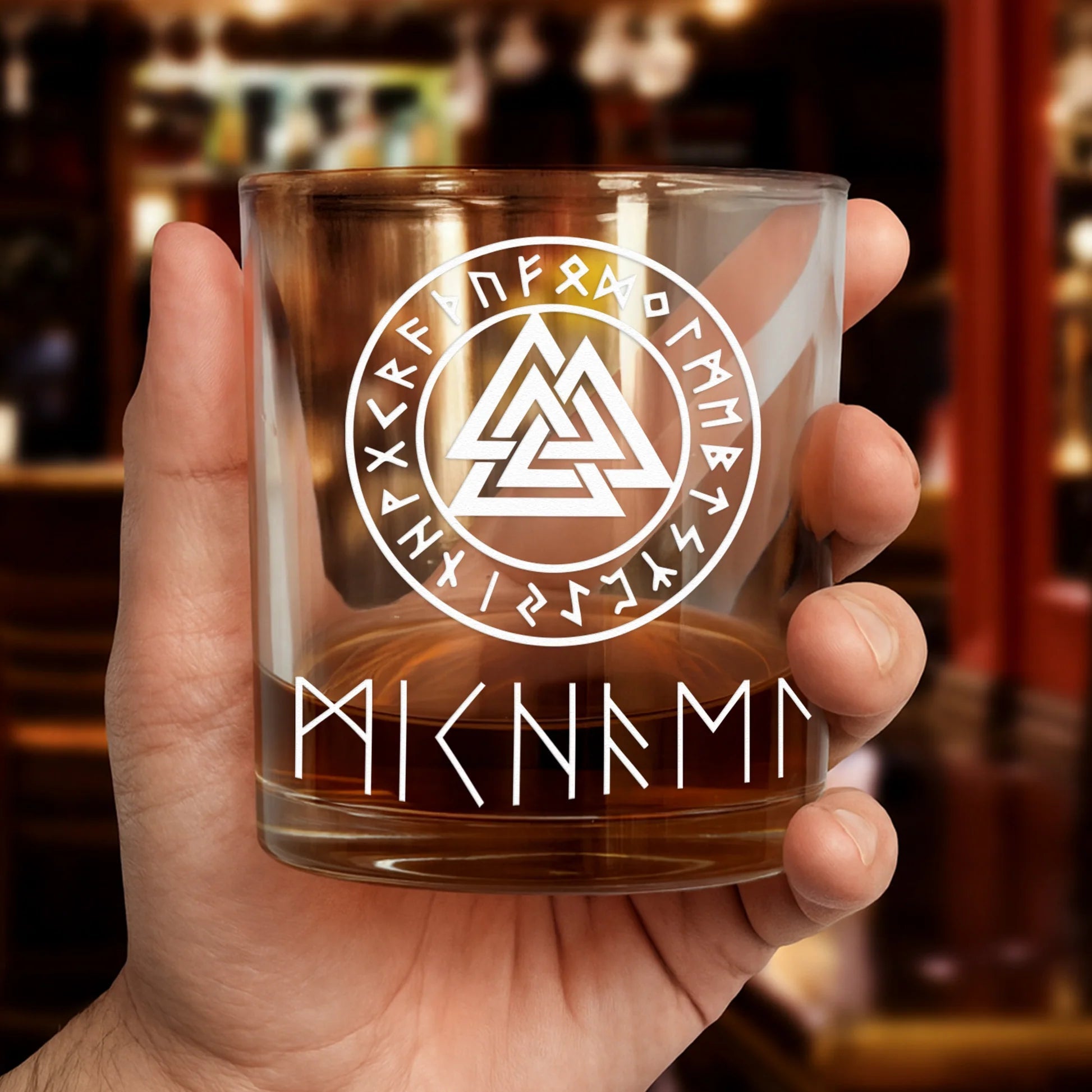 Custom Viking Rune Whiskey Glasses Set for Men - Norse Mythology Gift Cup MagicInPrints