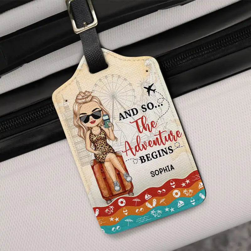Personalized Luggage Tag for Travelers - Adventure Begins Design Travel Gear MagicInPrints