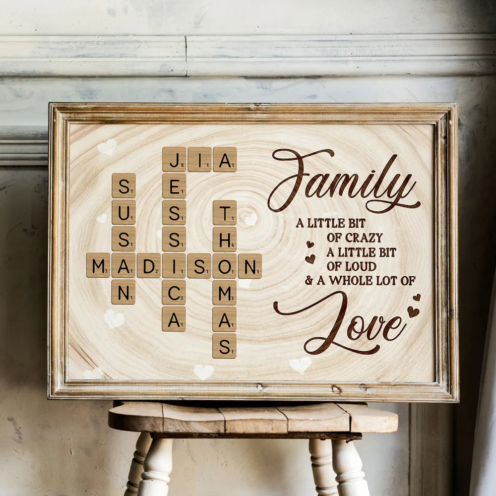 Personalized Family Name Crossword Wall Art for Home Decor - Sentimental Gift Poster or Canvas MagicInPrints