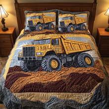 Load image into Gallery viewer, “Build Your Dreams” - Heavy Construction Vehicles Quilt Bed Set - Custom Gift for Construction Workers Blanket MagicInPrints
