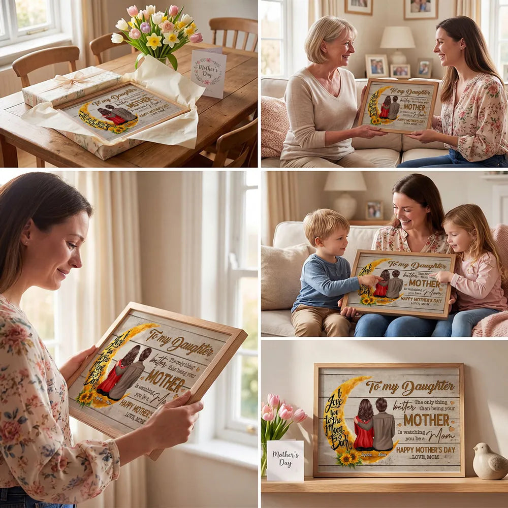 Personalized Mother-Daughter Canvas Art - Sentimental Mother's Day Gift Poster or Canvas MagicInPrints