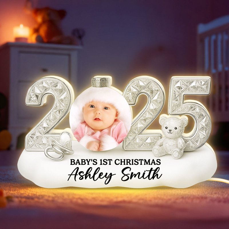 Personalized Baby's 1st Christmas Ornament 2025 - Custom Name Photo Gift Plaque MagicInPrints