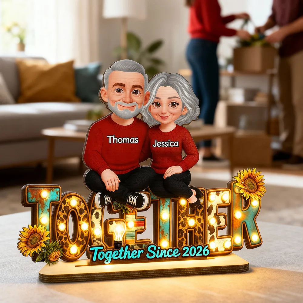 Personalized Couple Figurine with Names - Romantic Anniversary Gift Plaque MagicInPrints