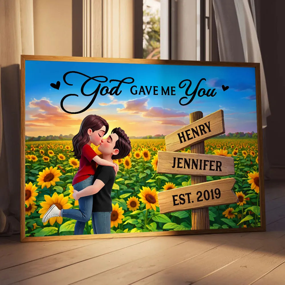 Personalized Couple Canvas Print for Romantic Partners - Anniversary Gift Poster or Canvas MagicInPrints