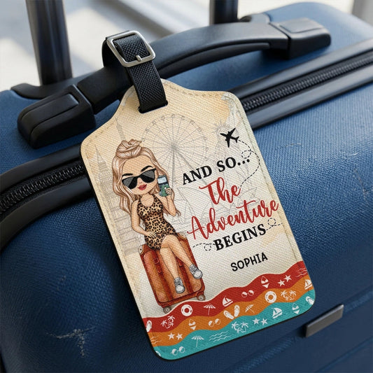 Personalized Luggage Tag for Travelers - Adventure Begins Design Travel Gear MagicInPrints
