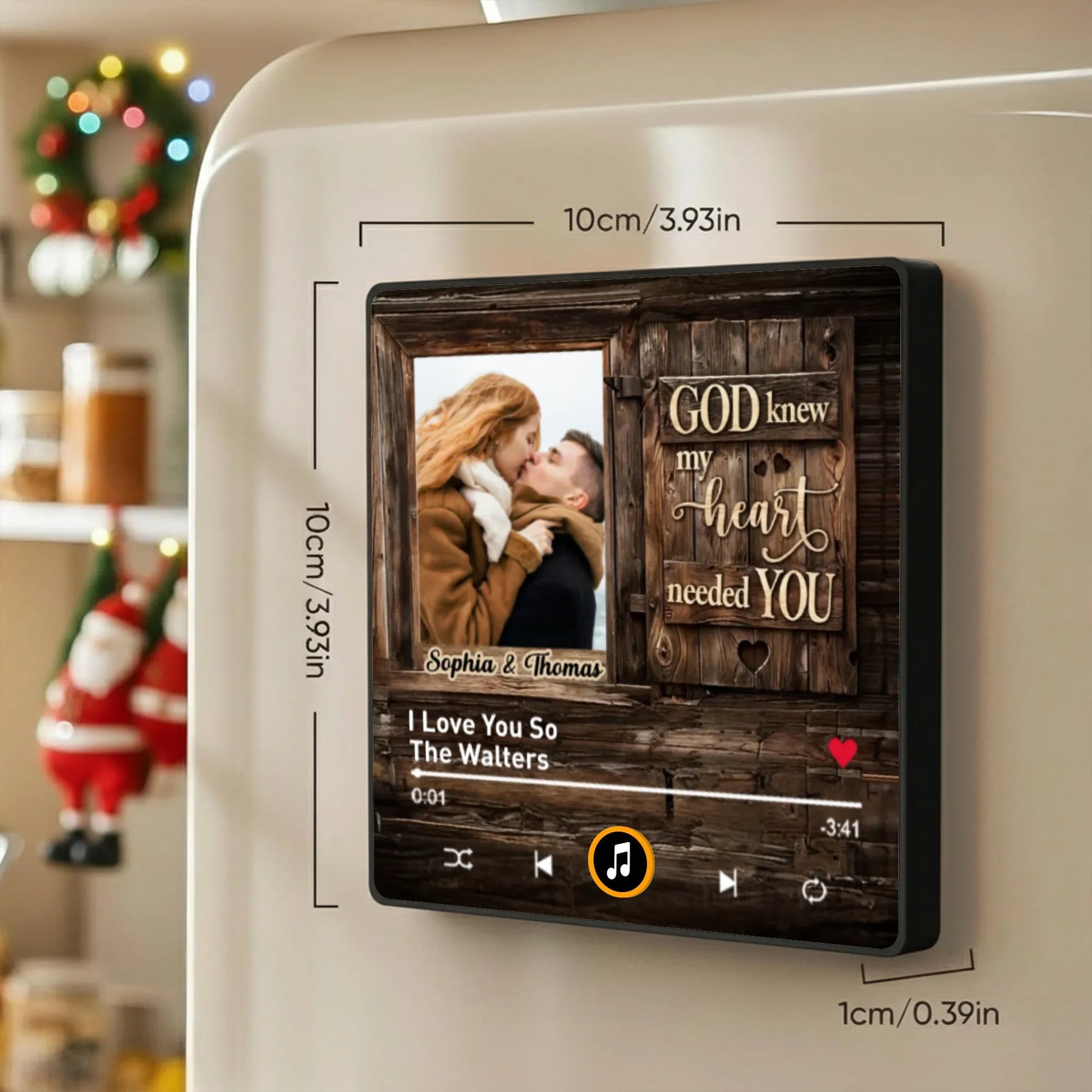 Personalized Music Plaque for Couples - Romantic Gift for Christmas Fridge Magnet MagicInPrints