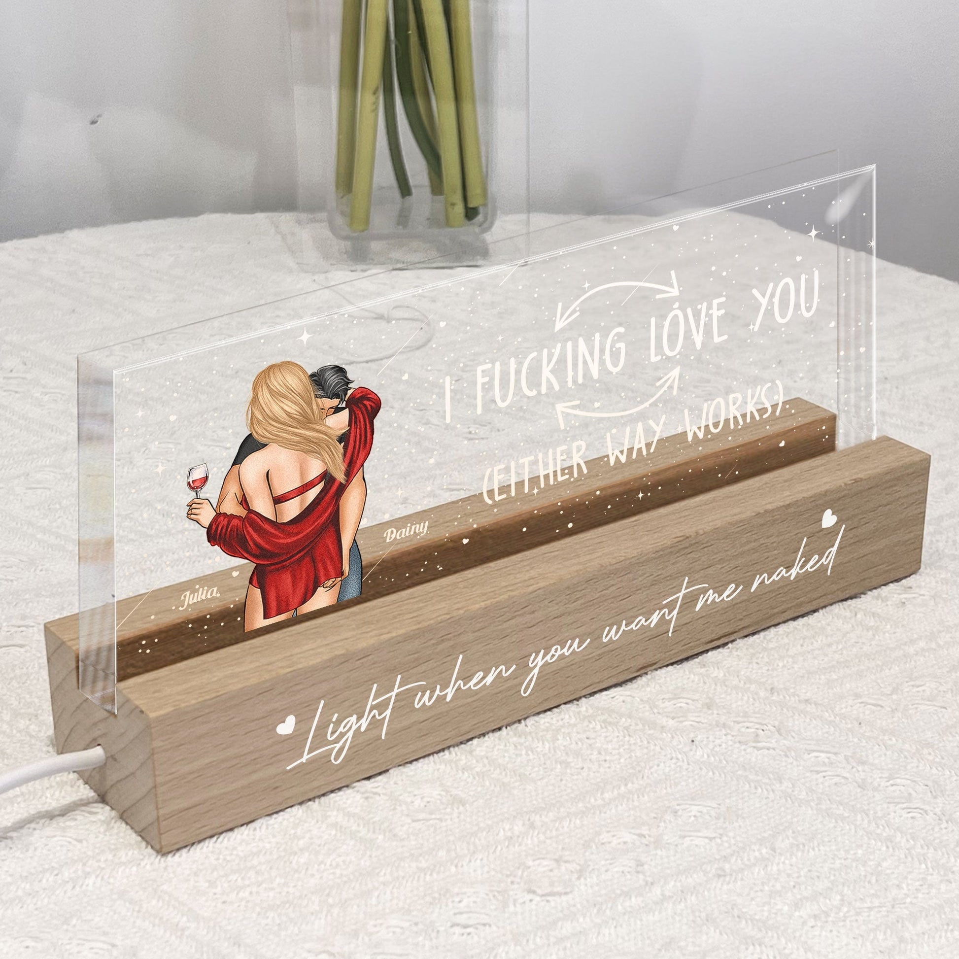 Custom Romantic LED Night Light for Couples - Anniversary or Valentine's Gift Plaque MagicInPrints