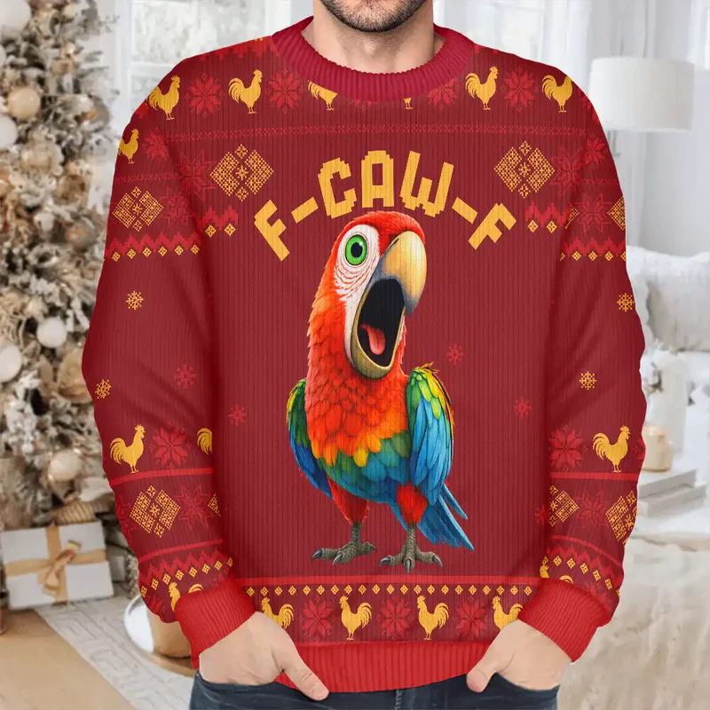 Funny Rooster Ugly Christmas Sweater for Adults - Holiday Humor Cloth MagicInPrints