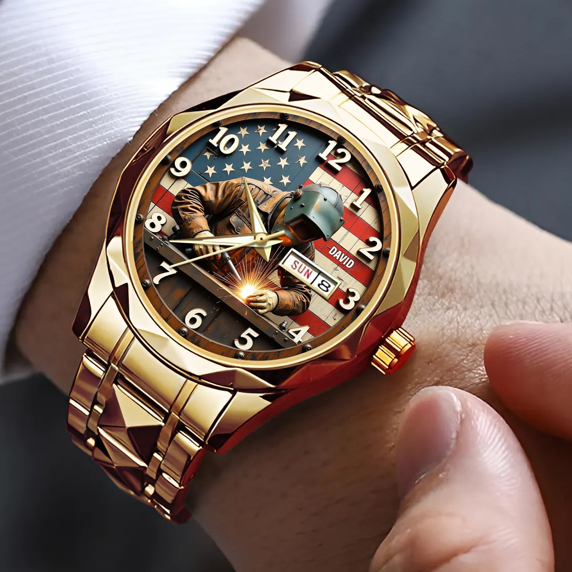 Crafted for the Creator: Personalized Stainless Steel Men's Watch for Welders - A Meaningful Gift Men's Watch MagicInPrints