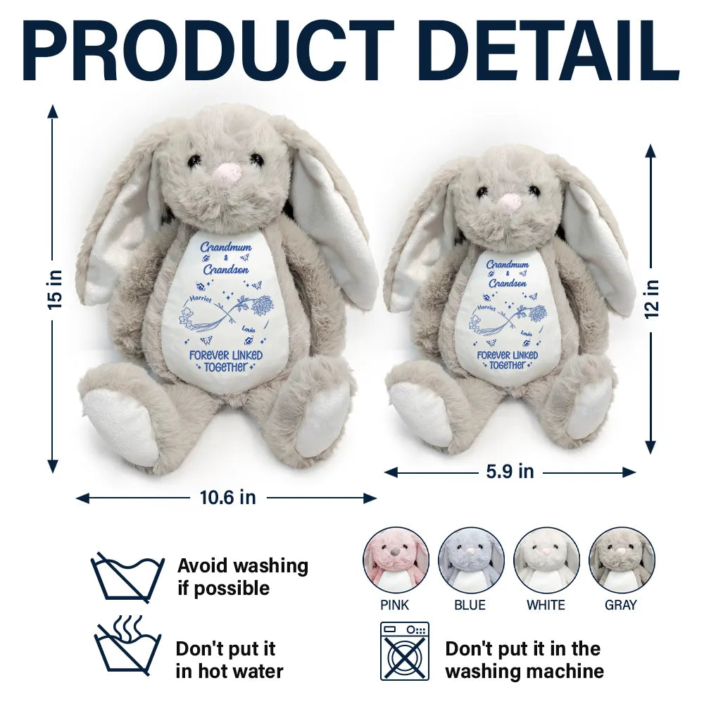 Forever Linked – Personalized Soft Toy Bunny – Gift for Grandma and Granddaughter Soft Toy Bunny MagicInPrints