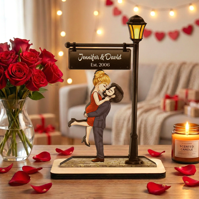 Personalized Romantic Couple Lamp for Anniversary - Custom Names & Date Plaque MagicInPrints