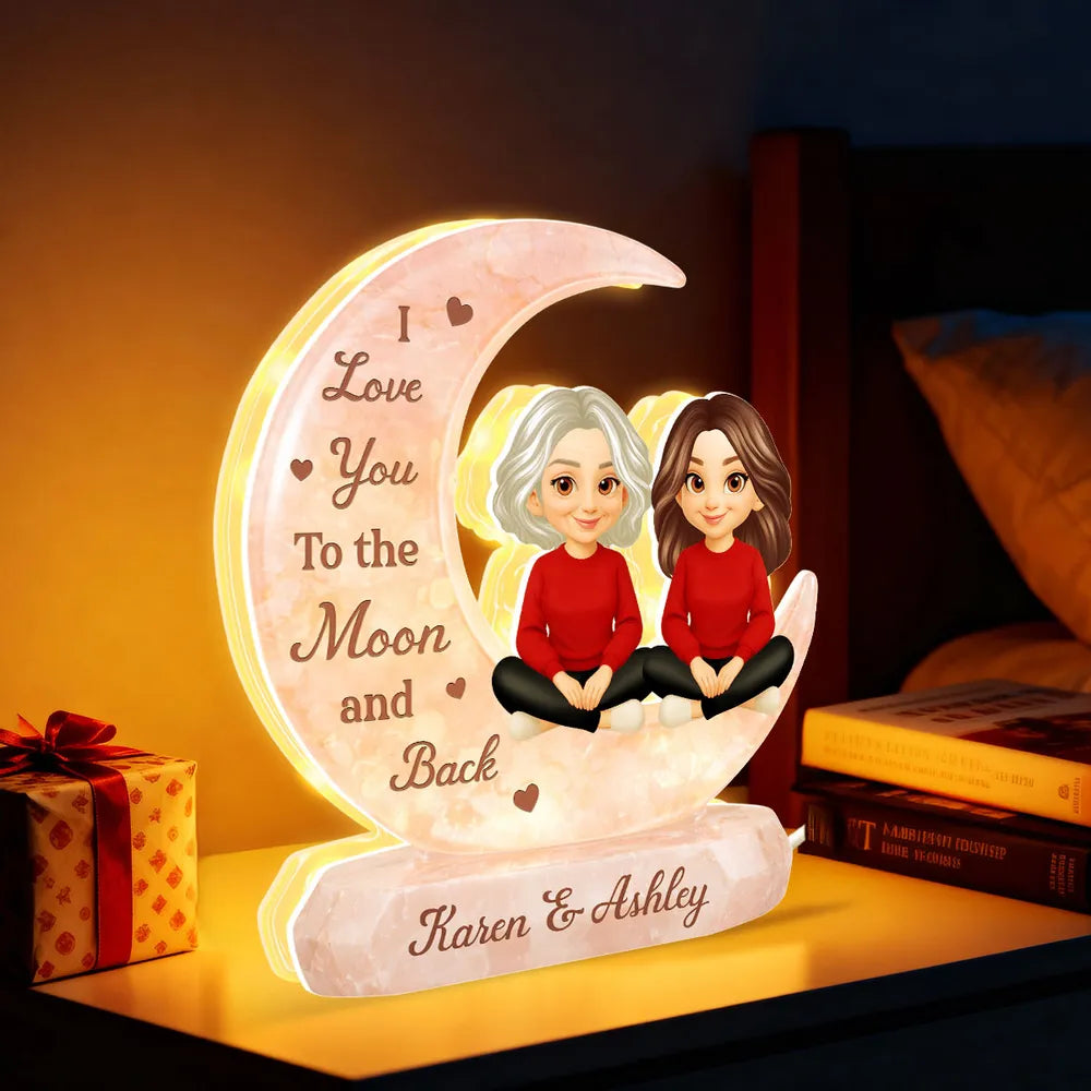 Personalized Moon Lamp for Couples - I Love You to the Moon and Back Plaque MagicInPrints