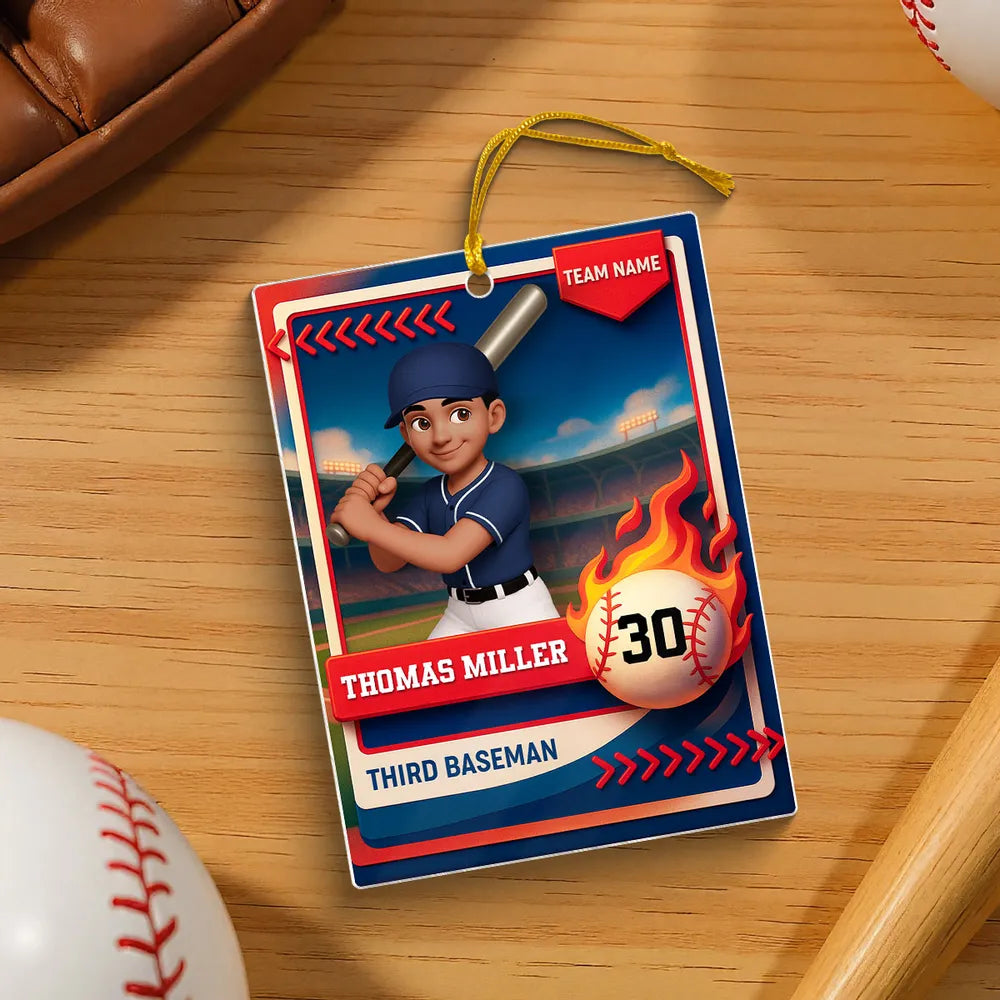 Personalized Baseball Ornament for Kids - Custom Sports Gift Ornament MagicInPrints