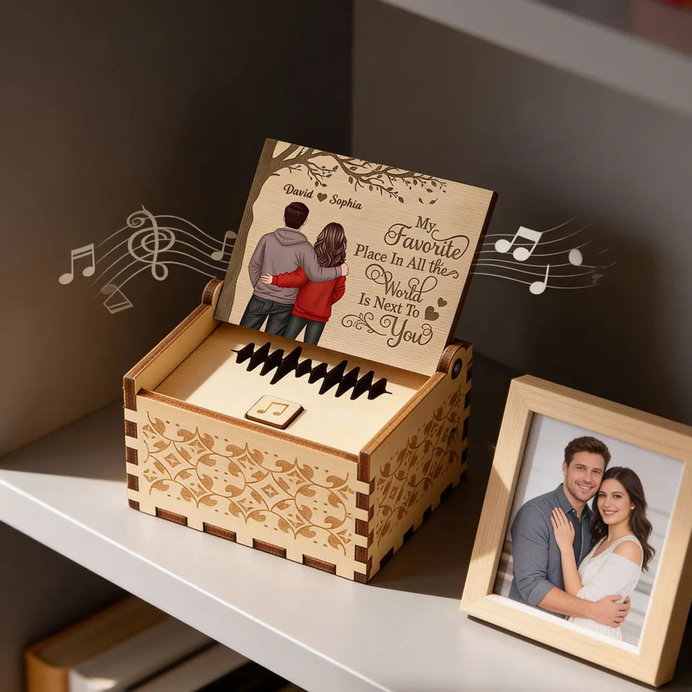 Personalized Wooden Music Box for Couples with Custom Message - Romantic Gift Plaque MagicInPrints