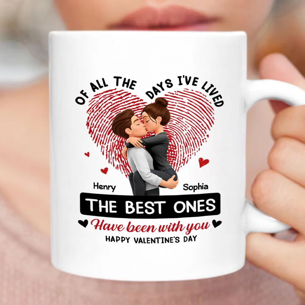Personalized Romantic Couple Mug for Valentine's Day - Custom Names and Heart Design Cup MagicInPrints