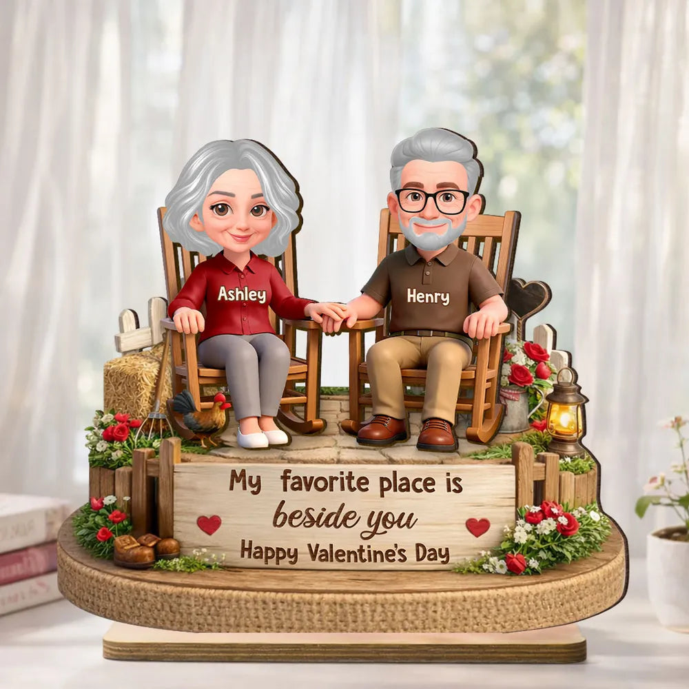 Personalized Couple Figurine Keepsake for Seniors - Valentine's Day Gift Plaque MagicInPrints