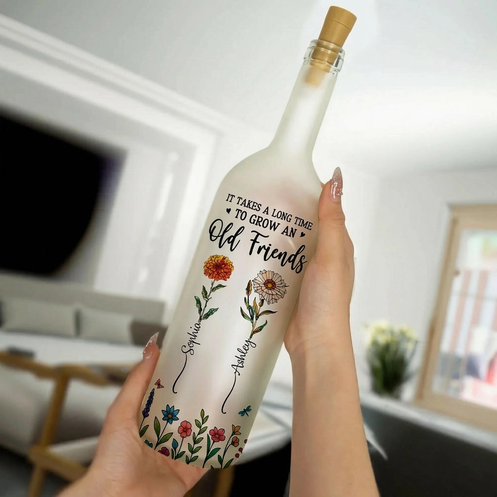 Personalized LED Wine Bottle Lamp for Friends - Sentimental Gift for Friendship Lamp MagicInPrints