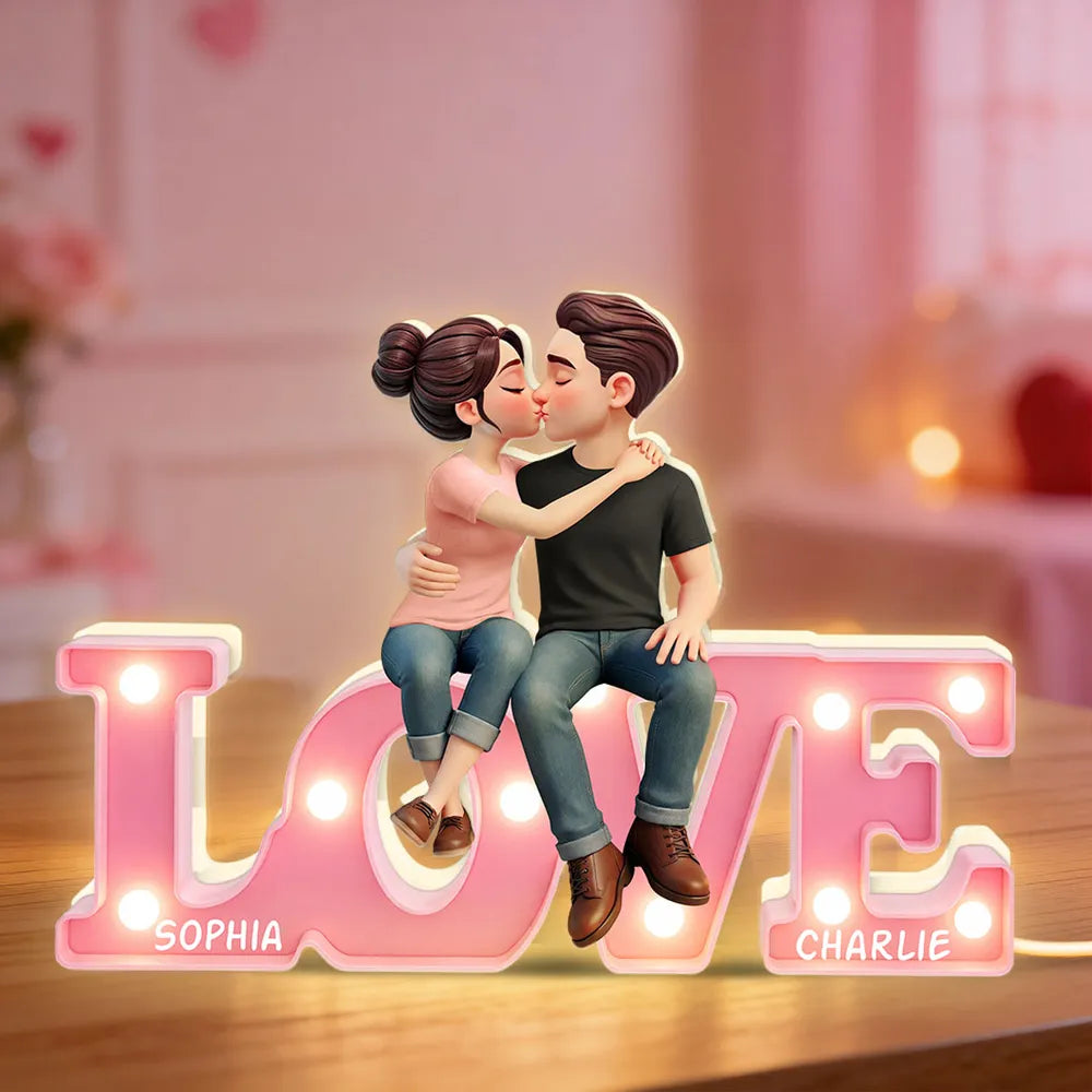 Personalized LED Love Sign for Couples - Romantic Home Decor Plaque MagicInPrints