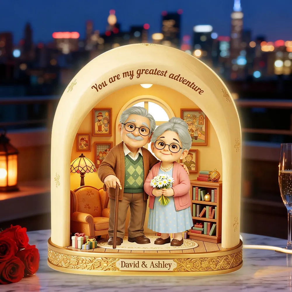 Personalized Grandparents Figurine Lamp for Family - Sentimental Gift Plaque MagicInPrints