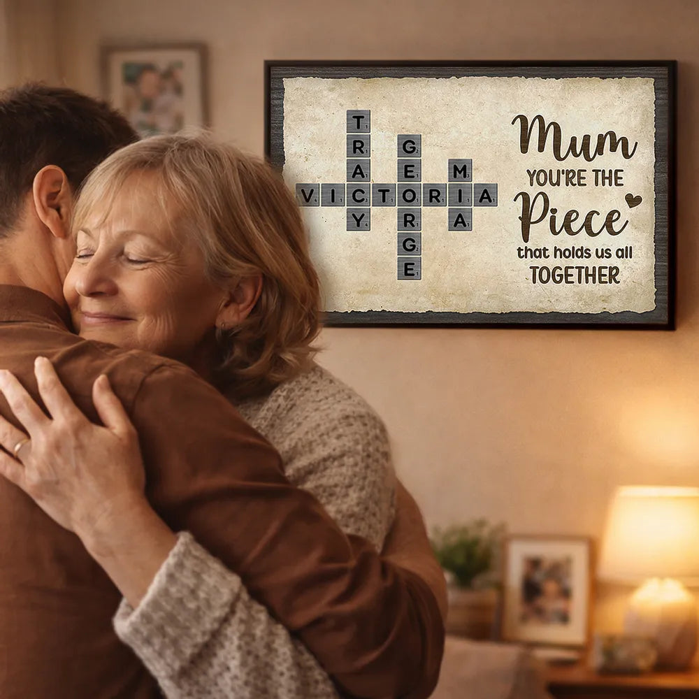 Personalized Family Name Crossword Wall Art for Mum - Heartfelt Gift for Mother's Day Poster or Canvas MagicInPrints