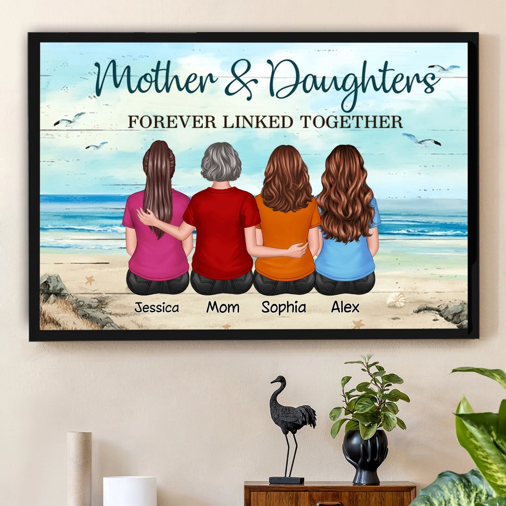Personalized Mother & Daughters Wall Art - Sentimental Family Gift Poster or Canvas MagicInPrints