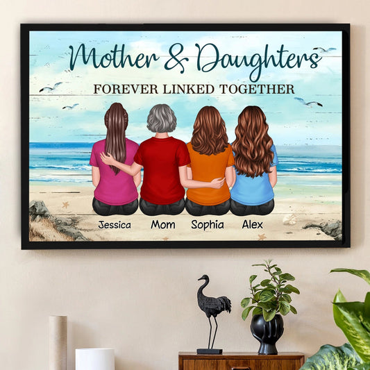 Personalized Mother & Daughters Wall Art - Sentimental Family Gift Poster or Canvas MagicInPrints