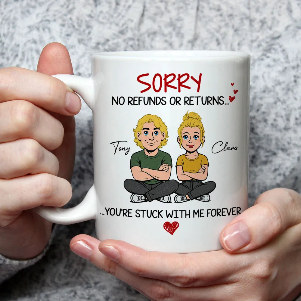 Custom Cartoon Couple Mug for Anniversary - Funny Gift for Partners Cup MagicInPrints