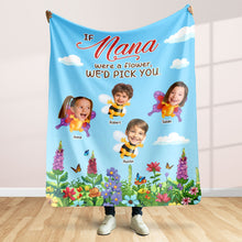 Load image into Gallery viewer, Personalized Nana Photo Blanket - Custom Gifts for Grandma Blanket PopCulturePrints
