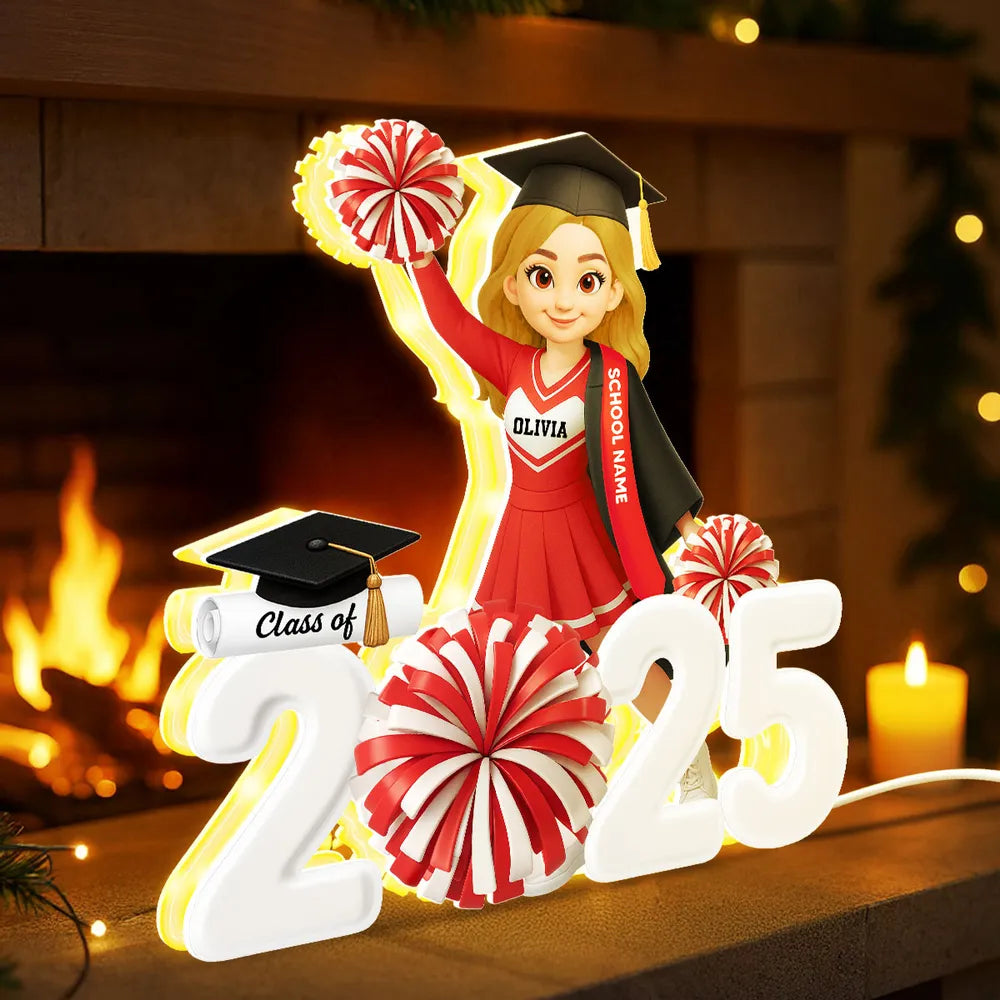 Personalized Graduation Cheerleader Figurine for Class of 2026 - Perfect Graduation Gift Plaque MagicInPrints