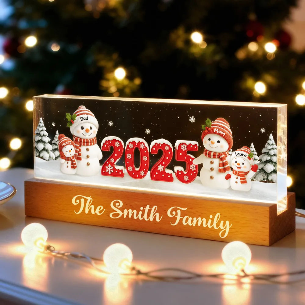 Personalized Family Christmas LED Light Decor 2025 - Festive Holiday Gift Plaque MagicInPrints