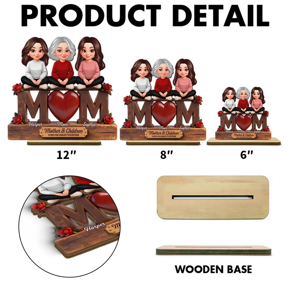 Personalized Mother and Daughters Figurine - Sentimental Gift for Family Bonding Plaque MagicInPrints