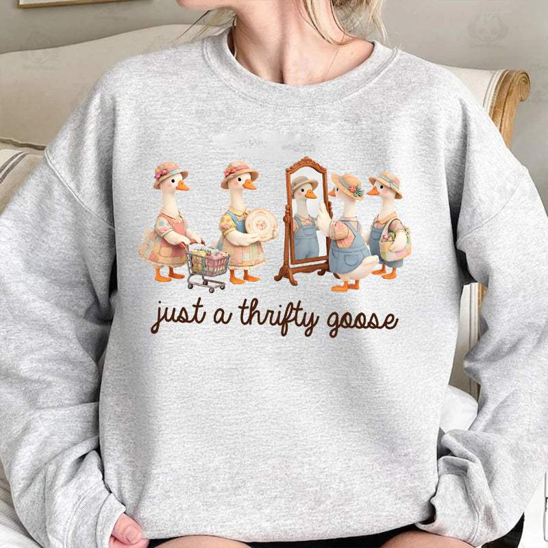 Funny Goose Sweatshirt for Women - Vintage Thrifty Style Cloth MagicInPrints