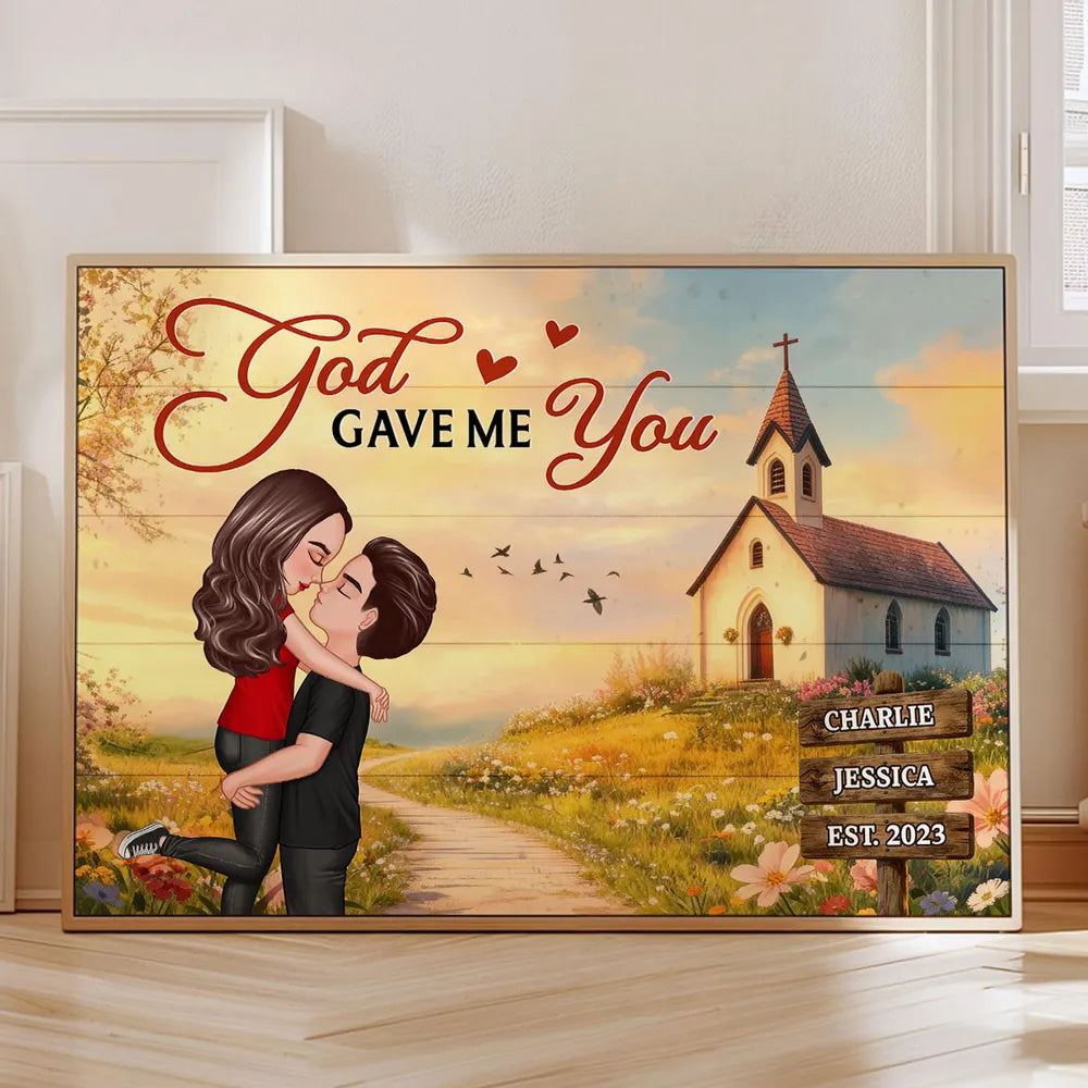 Personalized Romantic Couple Art Print for Home Decor - Anniversary Gift Poster or Canvas MagicInPrints