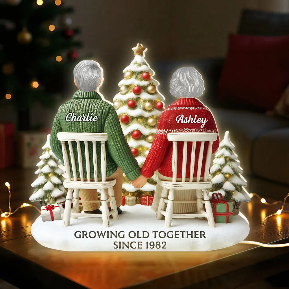 Personalized Couple Christmas Ornament - Growing Old Together Since 1982 Plaque MagicInPrints