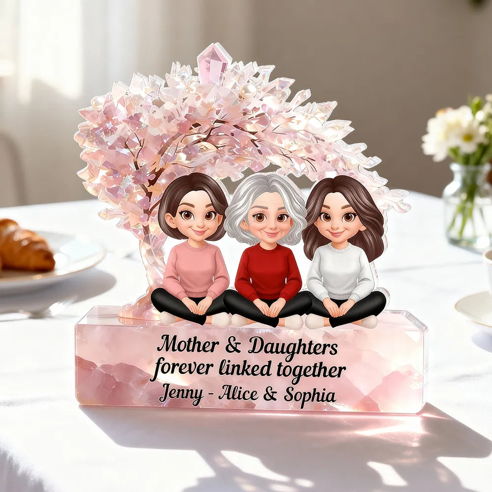 Personalized Mother & Daughters Crystal Ornament - Sentimental Family Gift Plaque MagicInPrints
