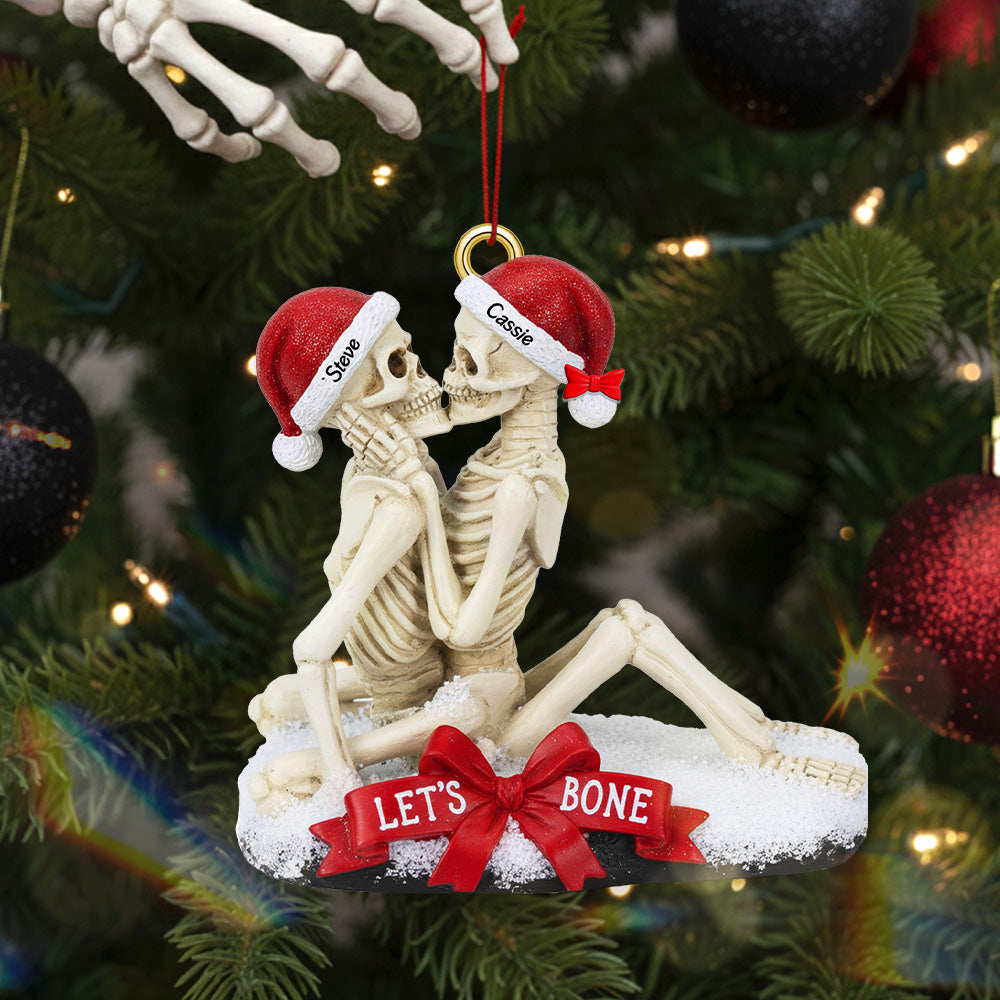 Excited Bone Couple Christmas Ornament, Personalized Gifts For Couple Ornament MagicInPrints