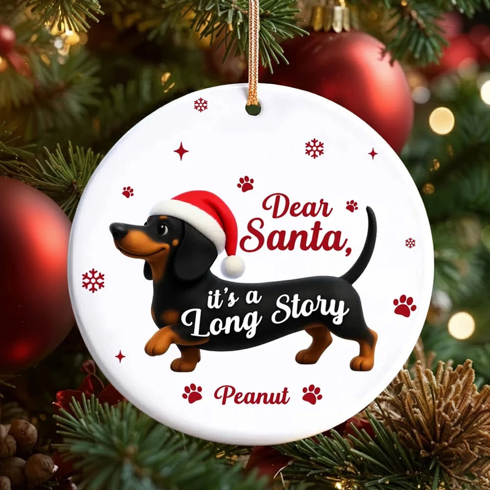 Personalized Dachshund Christmas Ornament for Dog Lovers - Holiday Decor Ornament MagicInPrints
