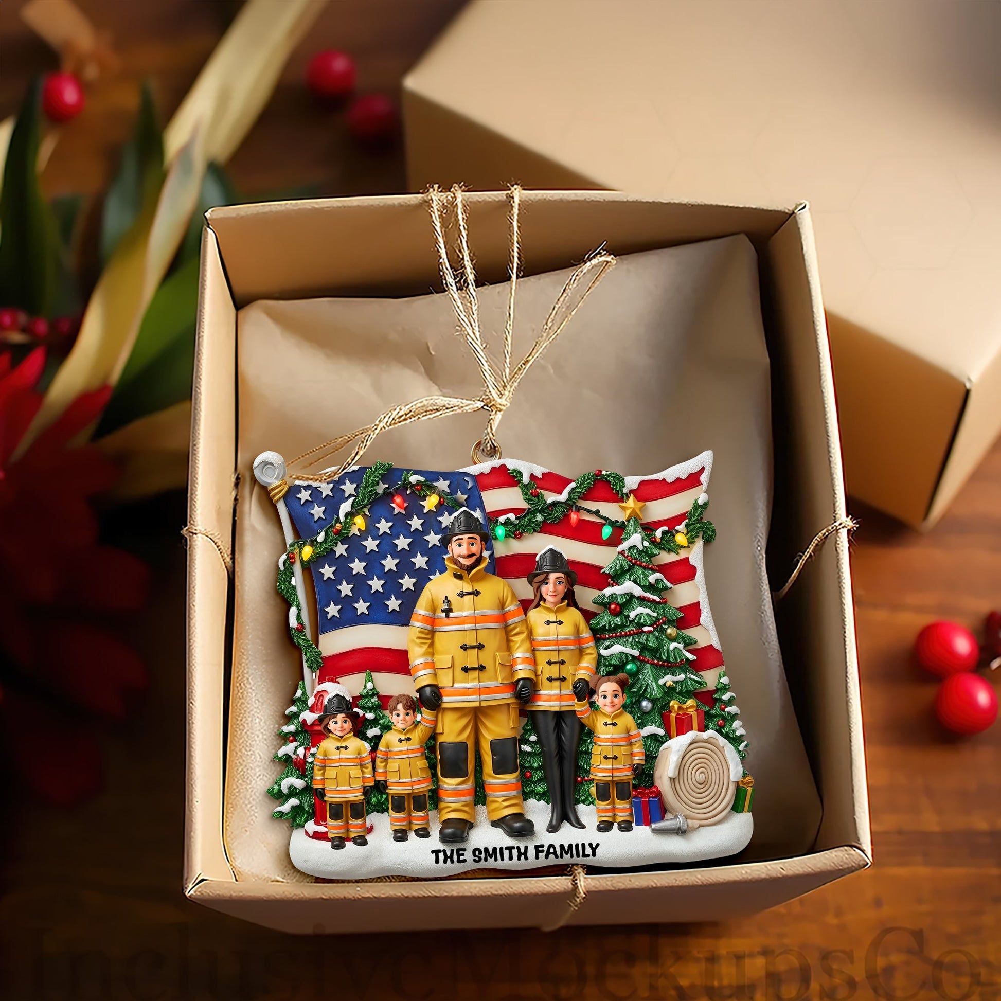 Pride Firefighter Christmas Ornament - Personalized Gifts For Family Ornament MagicInPrints