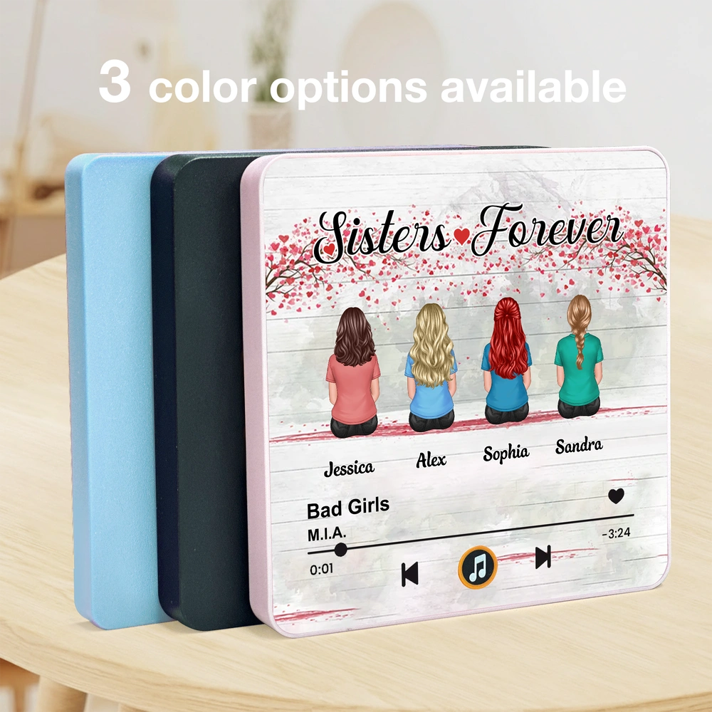 Personalized Music Plaque for Sisters - Sentimental Gift with Custom Names Fridge Magnet MagicInPrints