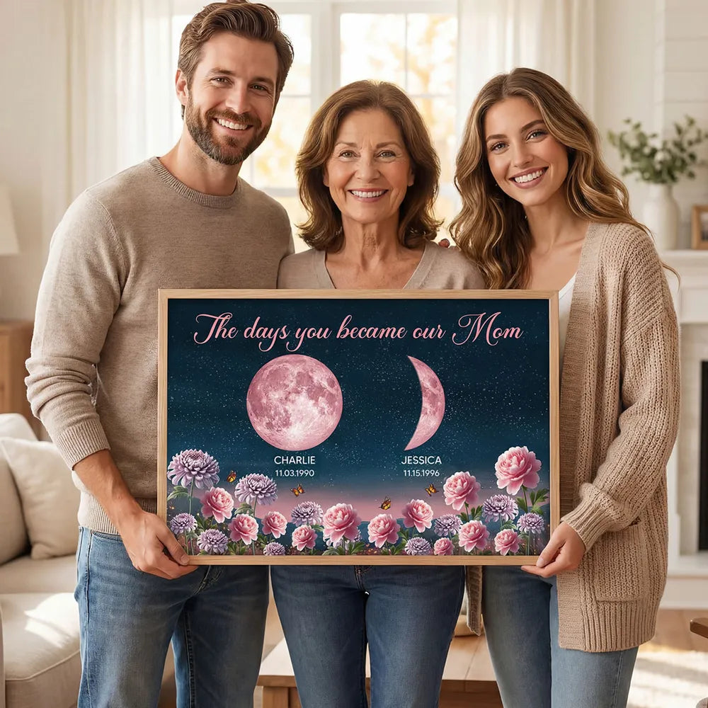 Personalized Moon Phase Canvas Print for Mom - Sentimental Gift for Mother's Day Poster or Canvas MagicInPrints